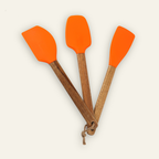 طقم ملاعق سيليكون بيد خشب 3 قطع