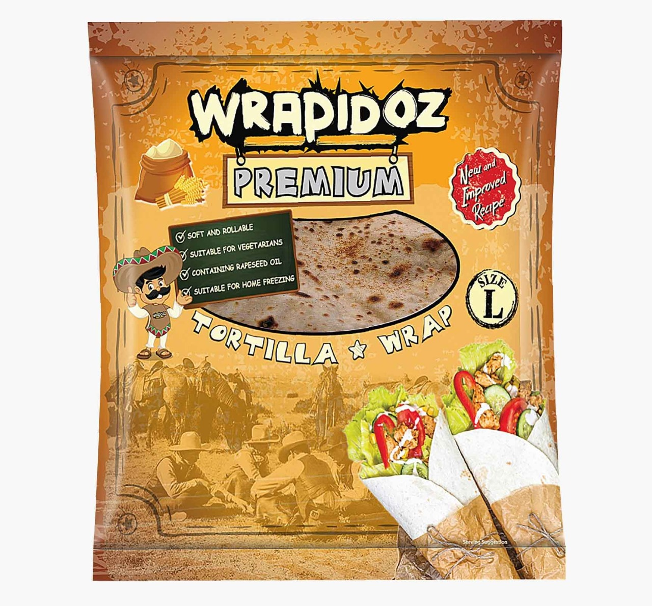 تورتيلا رابيدوز عادي 25سم 370جرام