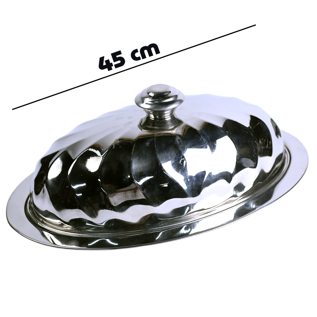 صحن قوزي مع غطاء واستاند 45سم