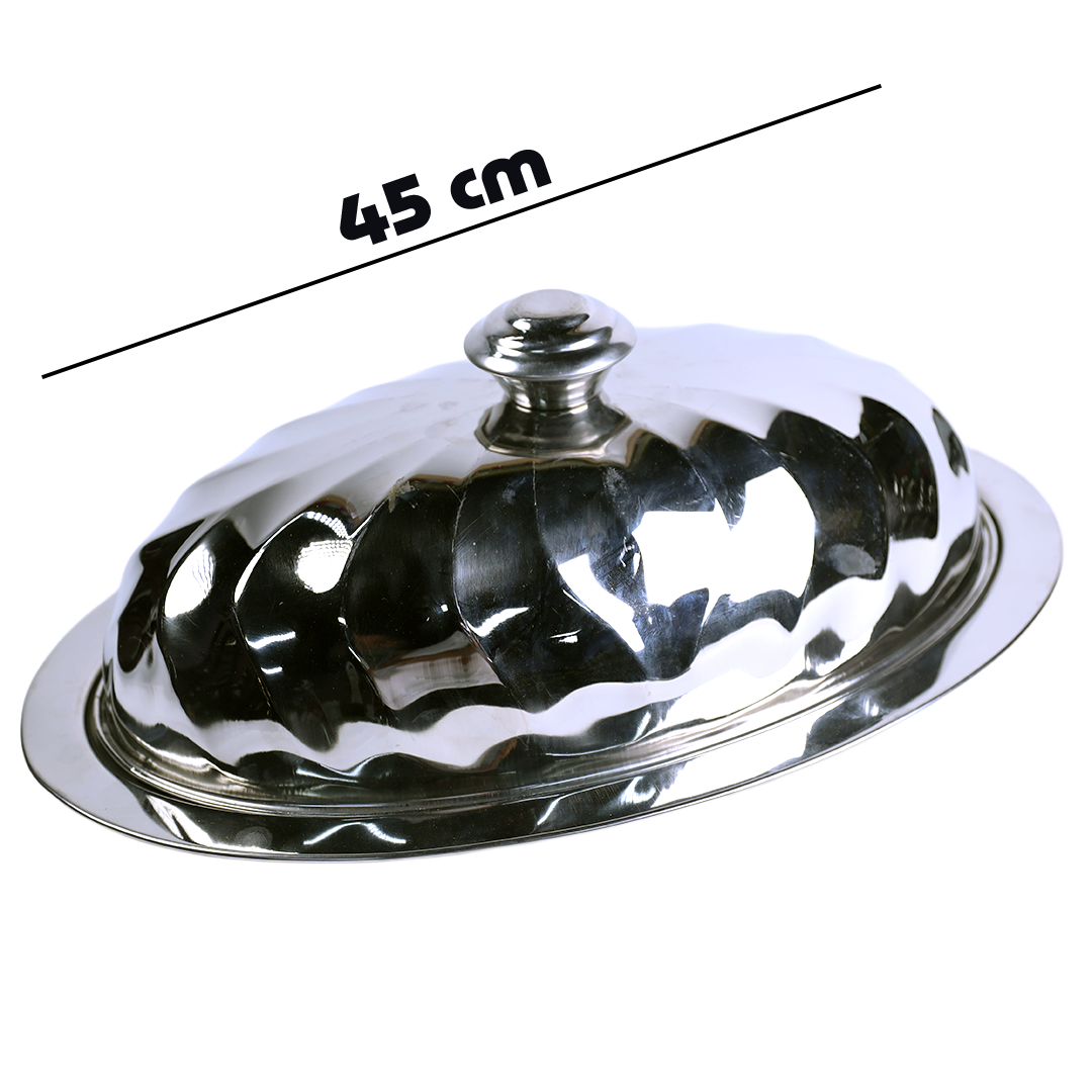صحن قوزي مع غطاء واستاند 45سم