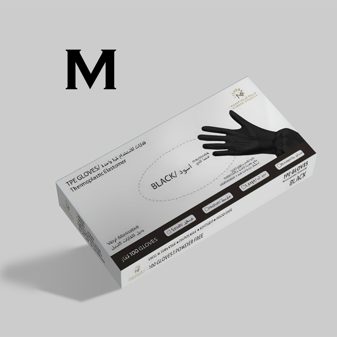 قفازات للاستخدام لمرة واحد من المرسال (اللون الأسود) M الصورة الرئيسية