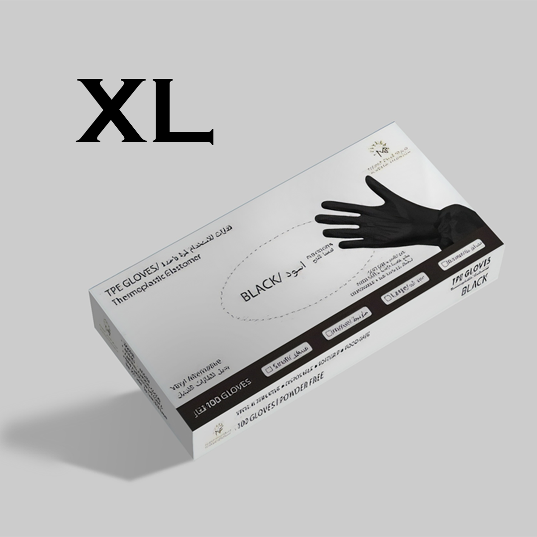 قفازات للاستخدام لمرة واحد من المرسال (اللون الأسود) XL
