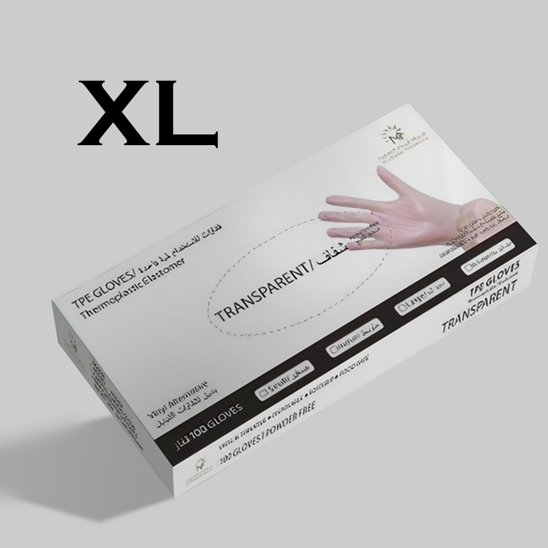 قفازات للاستخدام لمرة واحد من المرسال (اللون شفاف) XL